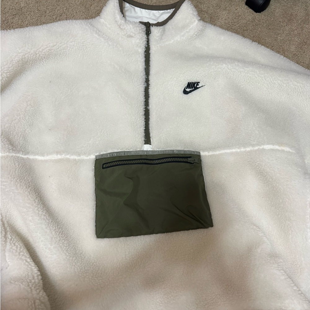 Nike White Fleece with Olive Accents